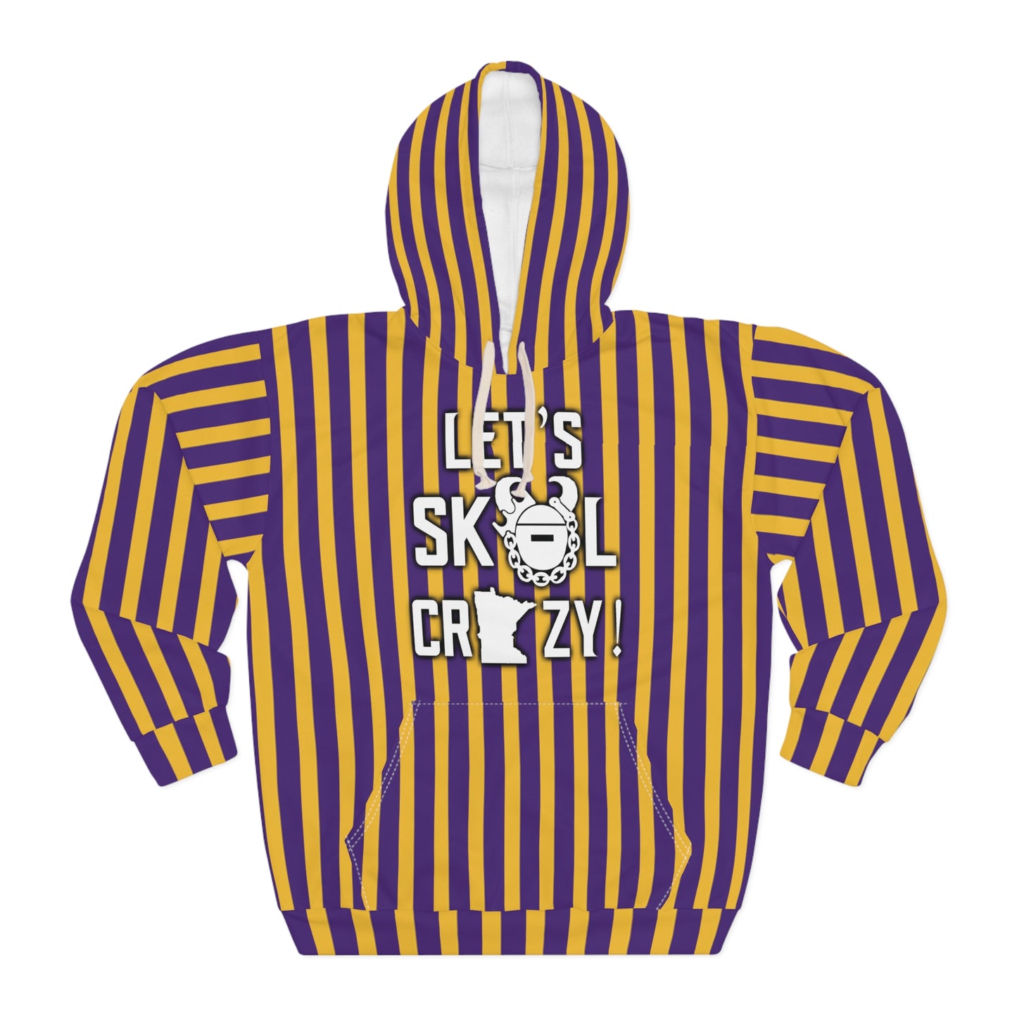 Unisex Pullover Hoodie - Stripes - Let's go Crazy!