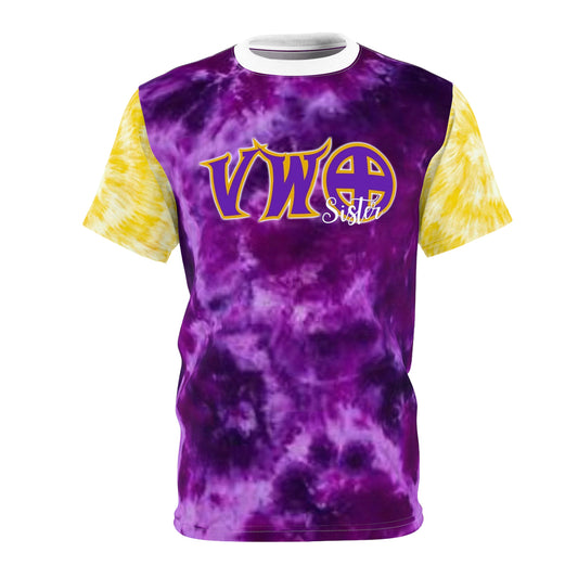 Unisex Cut & Sew Tee - Purple/Gold Tie-Dye - VWO Sister