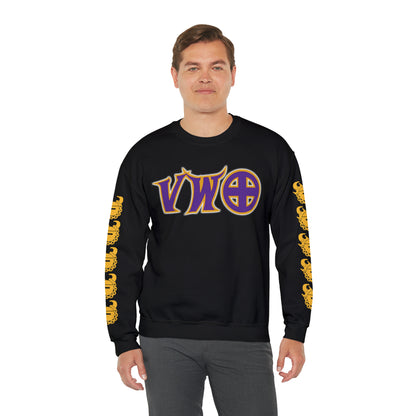 Unisex Heavy Blend™ Crewneck - V-W-O + Game Day Helmet (Sleeves)