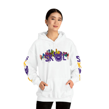 Unisex Heavy Blend™ Hooded Sweatshirt - Skyline + Original (Sleeves)