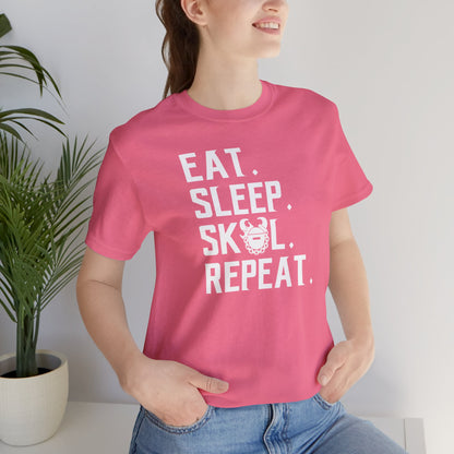 Unisex Jersey Short Sleeve Tee - Eat. Sleep. Repeat.