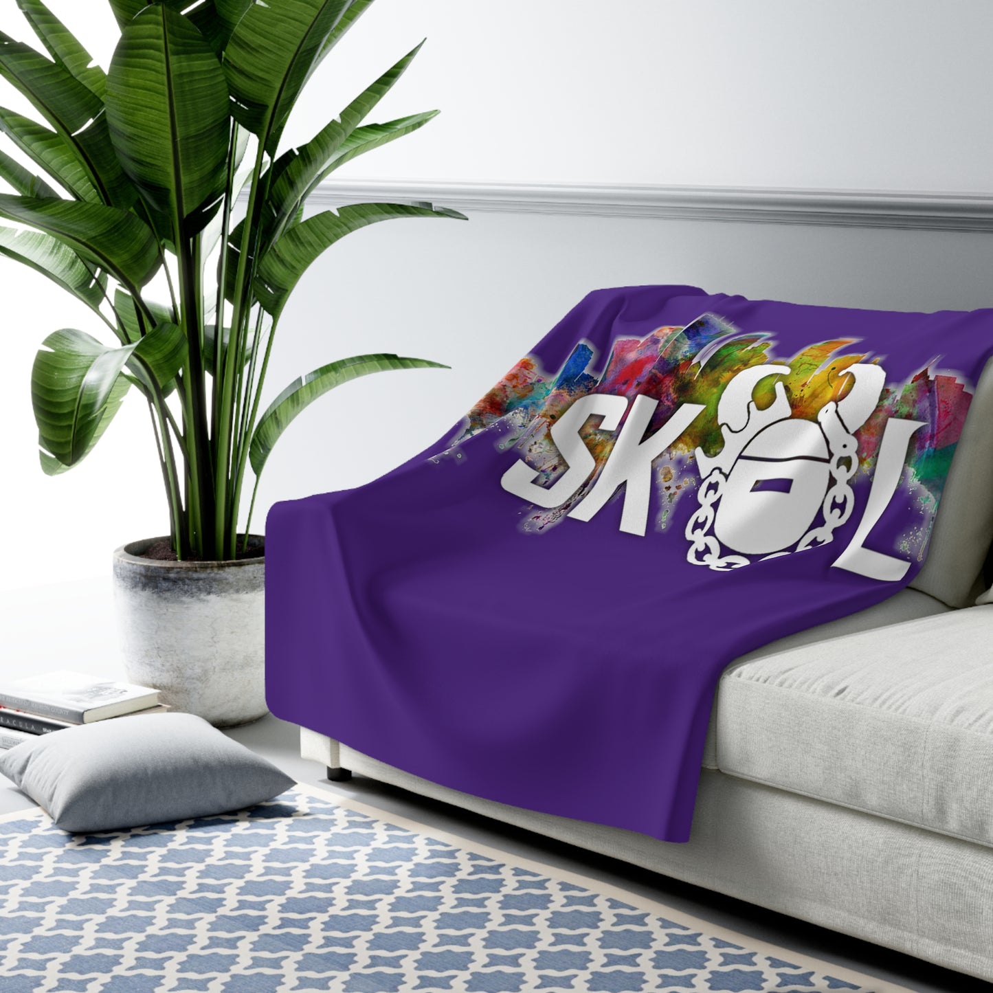 Sherpa Fleece Blanket - Purple - Skyline