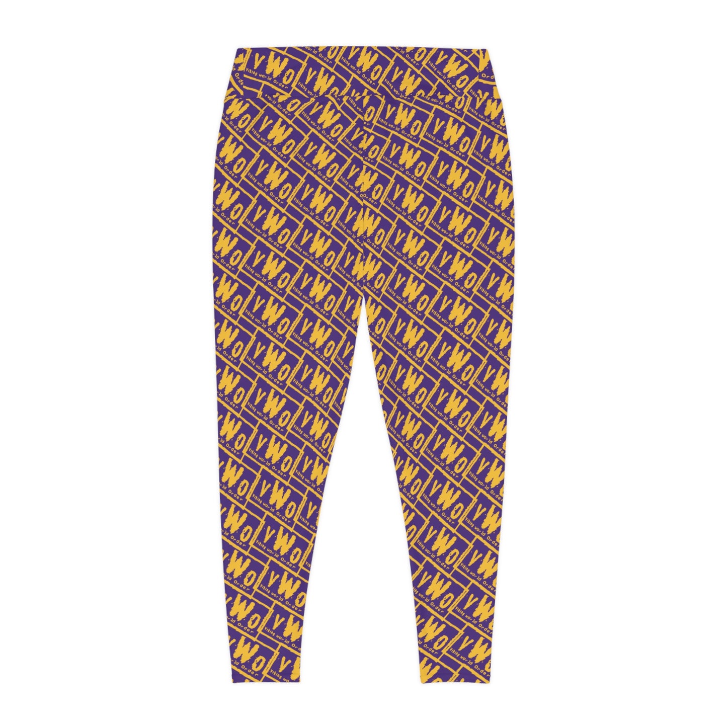 Plus Size Leggings - Purple/Gold - VWO