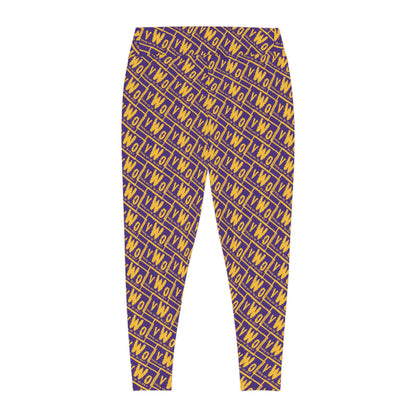 Plus Size Leggings - Purple/Gold - VWO