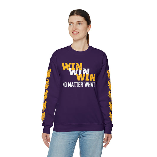 Unisex Heavy Blend™ Crewneck - No Matter What + Game Day Helmet (Sleeves)