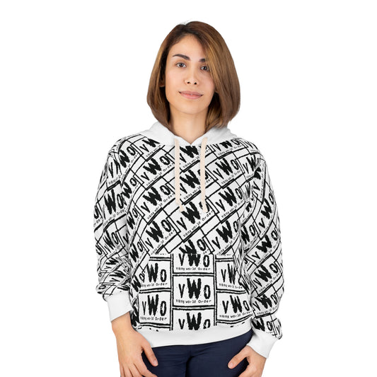 Unisex Pullover Hoodie - White/Black - VWO (Framed)