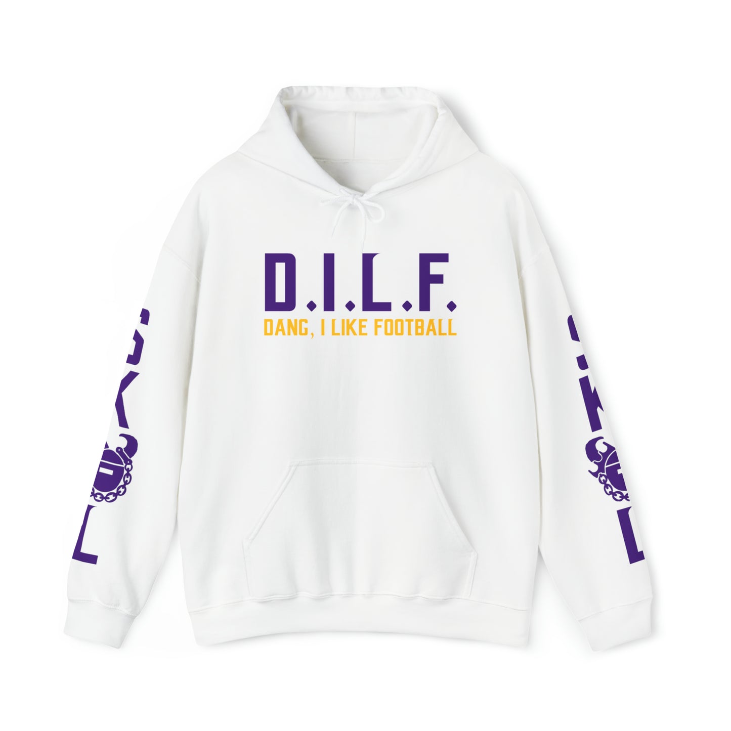 Unisex Heavy Blend™ Hooded Sweatshirt - D.I.L.F. + Original (Sleeves)