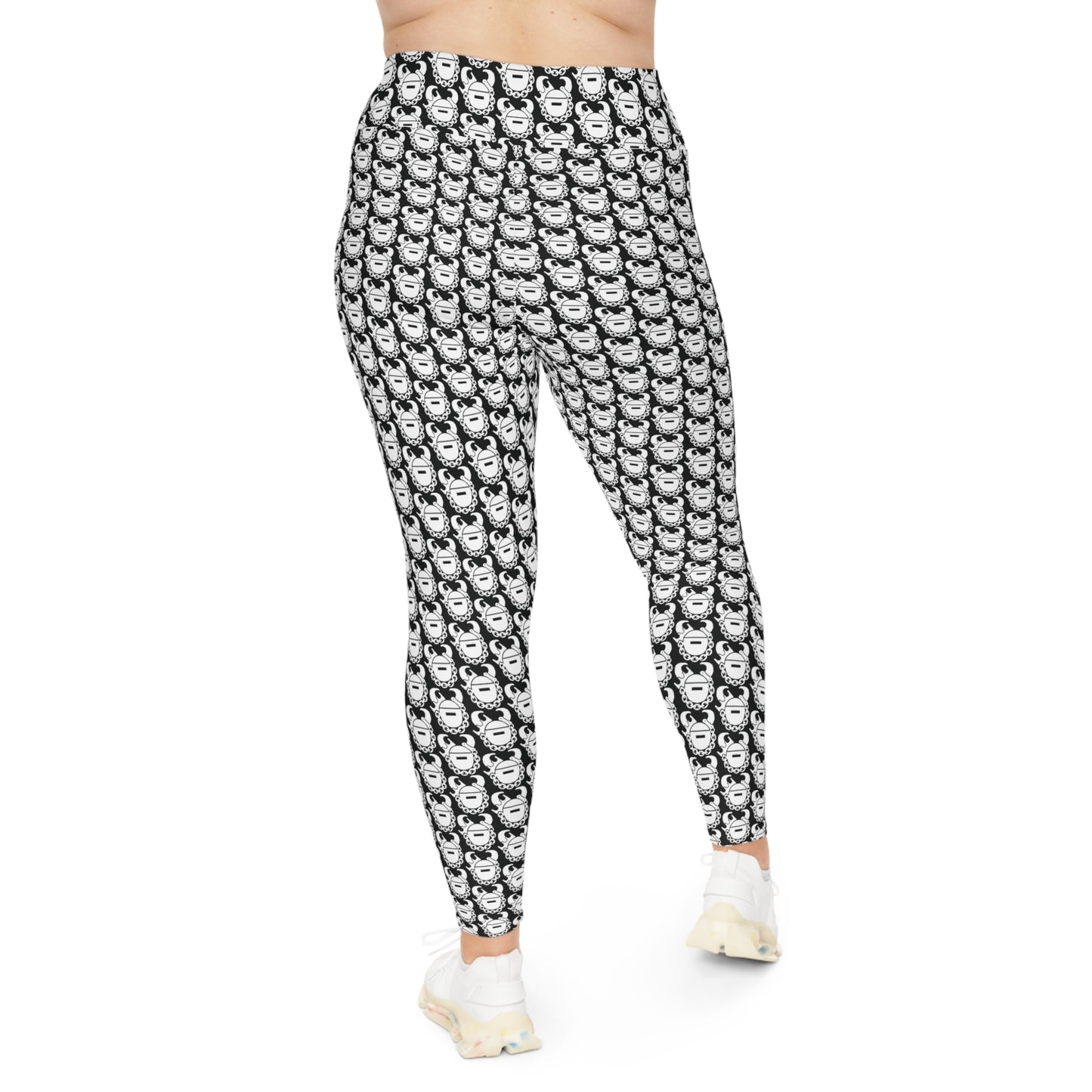 Plus Size Leggings - Black/White Helmets