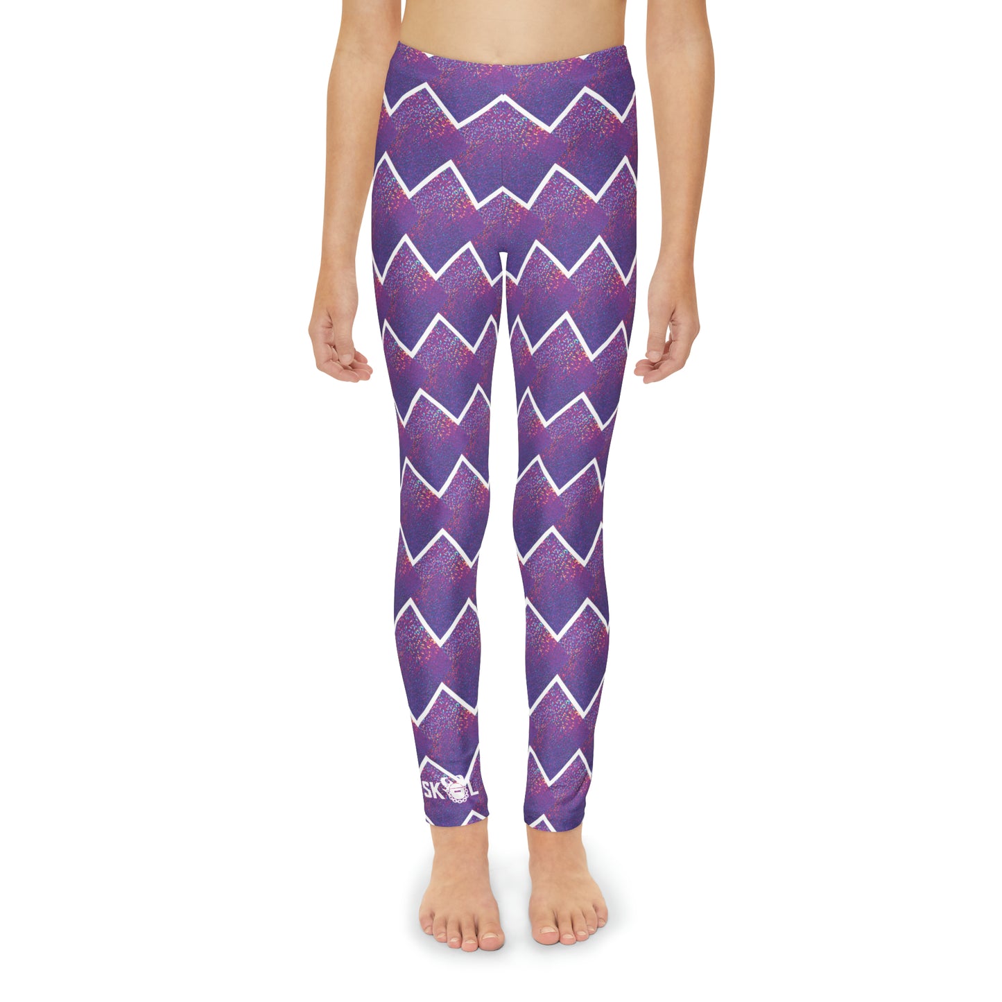 Youth Full-Length Leggings - Purple Sparkle