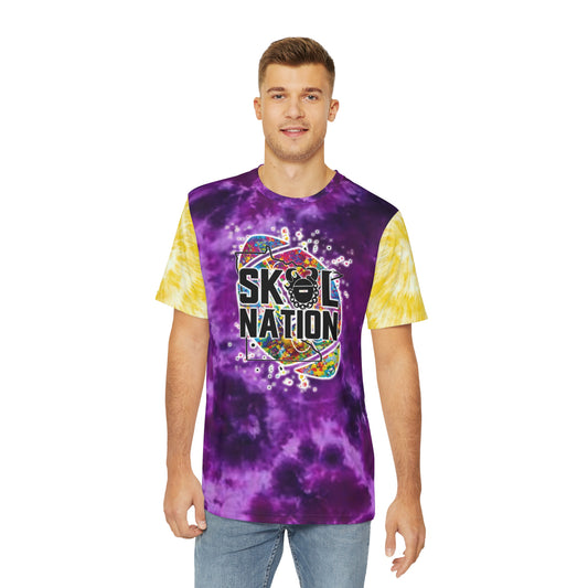 Men's Polyester Tee - Purple/Gold Tie-Dye - MN Nation (Color Blast)