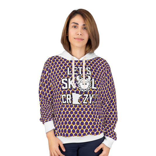 Unisex Pullover Hoodie - Purple/Gold Hex - Let's go Crazy!