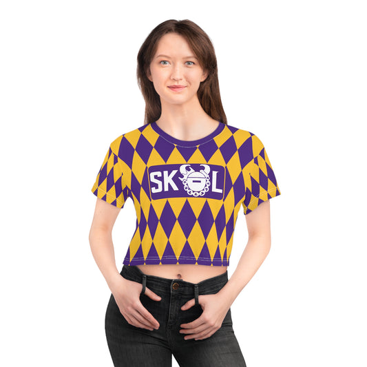 Crop Tee - Purple/Gold Diamonds - The Original