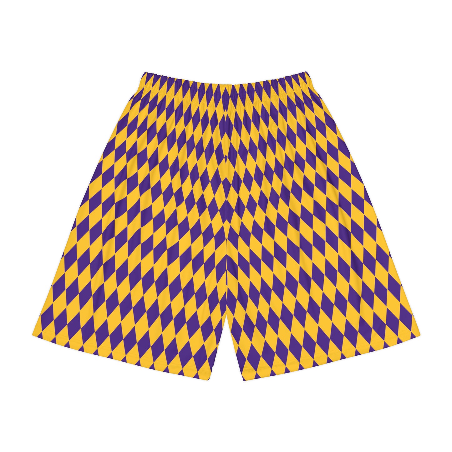 Men’s Sports Shorts - Purple/Gold Diamonds