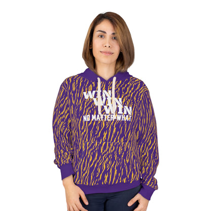 Unisex Pullover Hoodie - Zebra Print, Purple - No Matter What