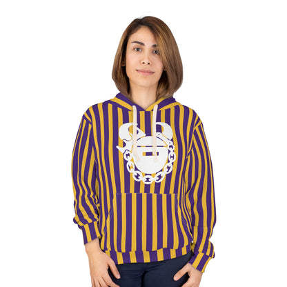 Unisex Pullover Hoodie - Stripes - Game Day Helmet