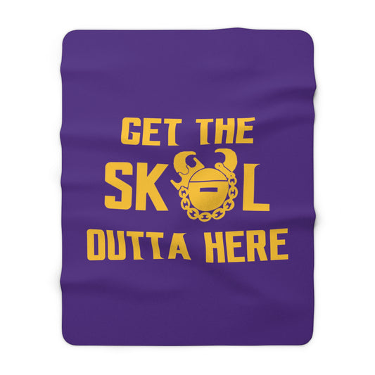 Sherpa Fleece Blanket - Purple/Gold - Get OUTTA Here