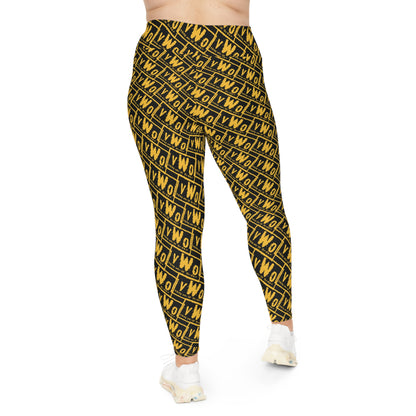 Plus Size Leggings - Black/Gold - VWO