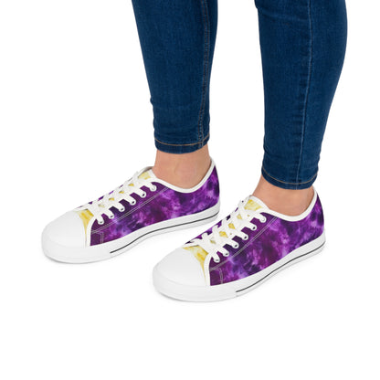 Women's Low Top Sneakers - Purple/Gold Tie Dye