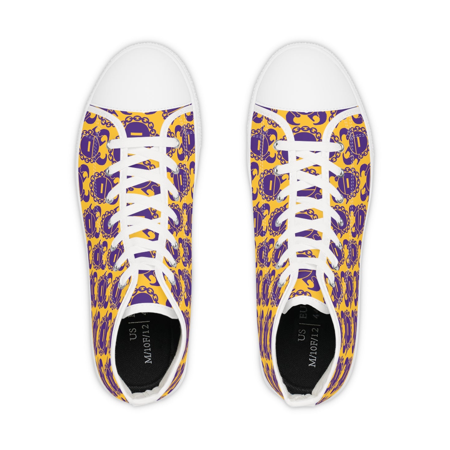 Men's High Top Sneakers - Gold/Purple Helmets