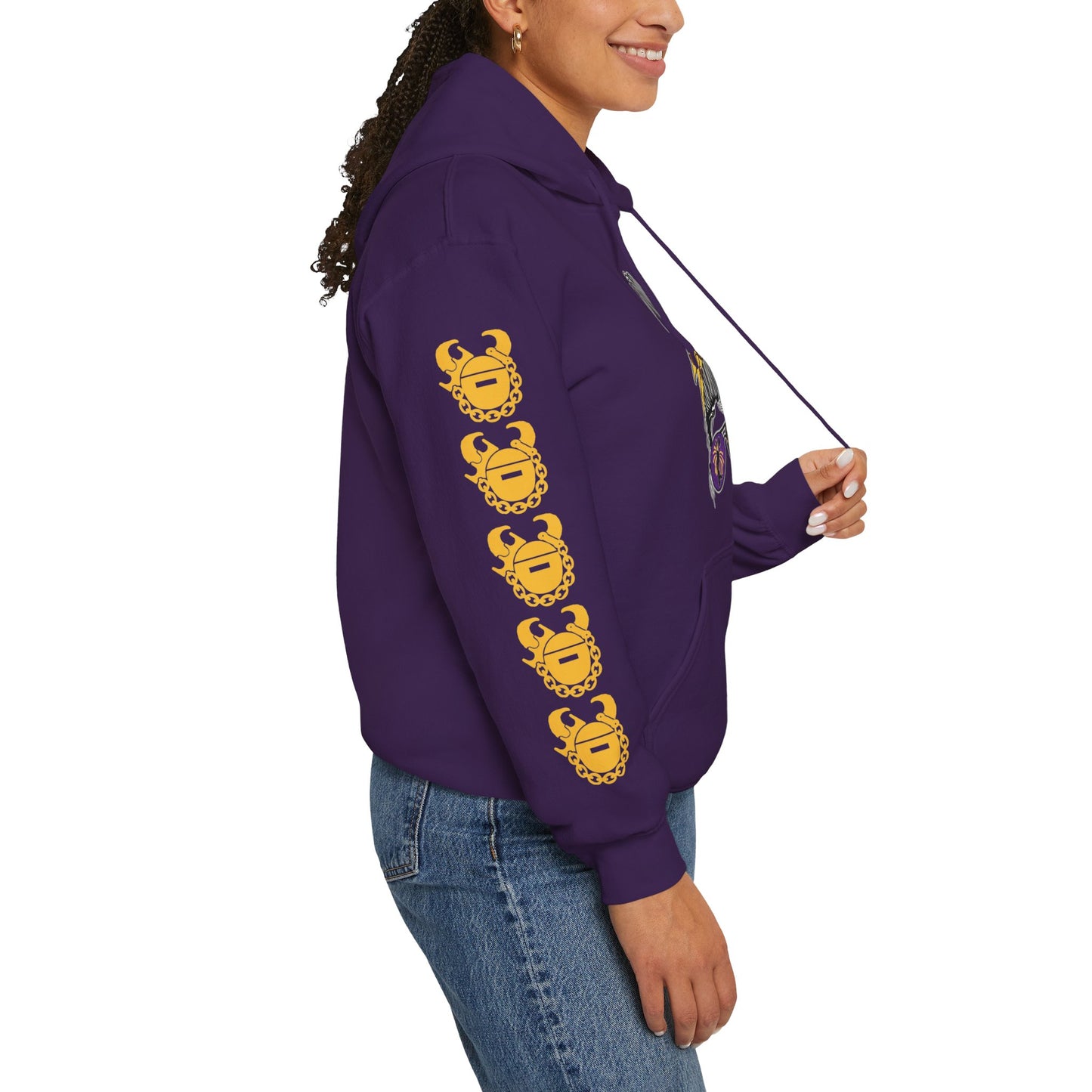 Unisex Heavy Blend™ Hooded Sweatshirt - Girlll! + Game Day Helmet (Sleeves)