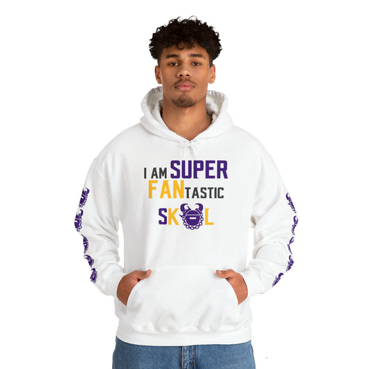 Unisex Heavy Blend™ Hooded Sweatshirt - SUPER FANtastic + Game Day Helmet (Sleeves)