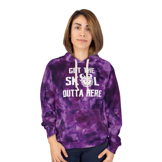 Unisex Pullover Hoodie - Purple Tie-Dye - Get OUTTA Here