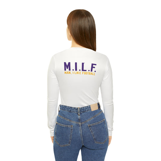 Women's Long Sleeve V-neck Shirt - M.I.L.F.