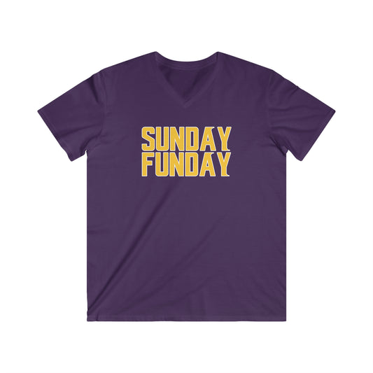 Men's Fitted V-Neck Short Sleeve - SUNDAY FUNDAY