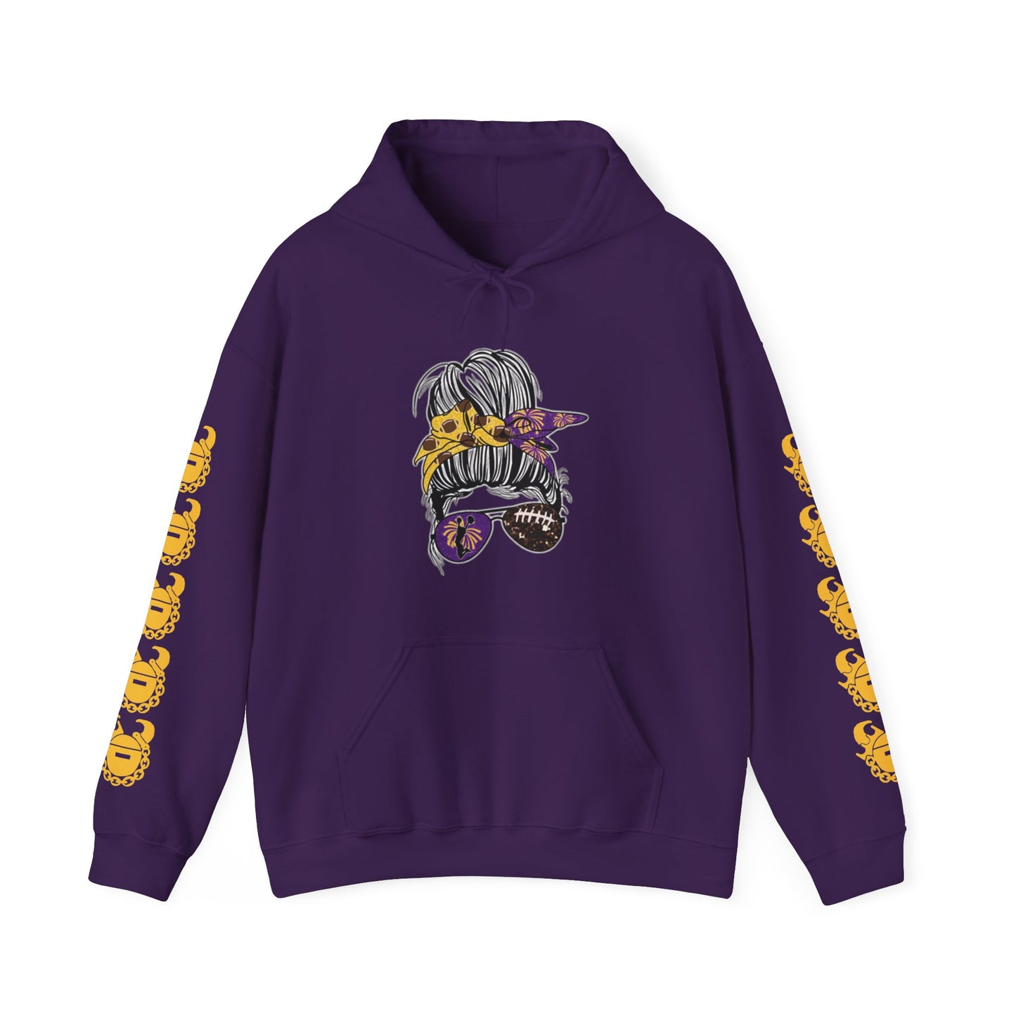 Unisex Heavy Blend™ Hooded Sweatshirt - Girlll! + Game Day Helmet (Sleeves)