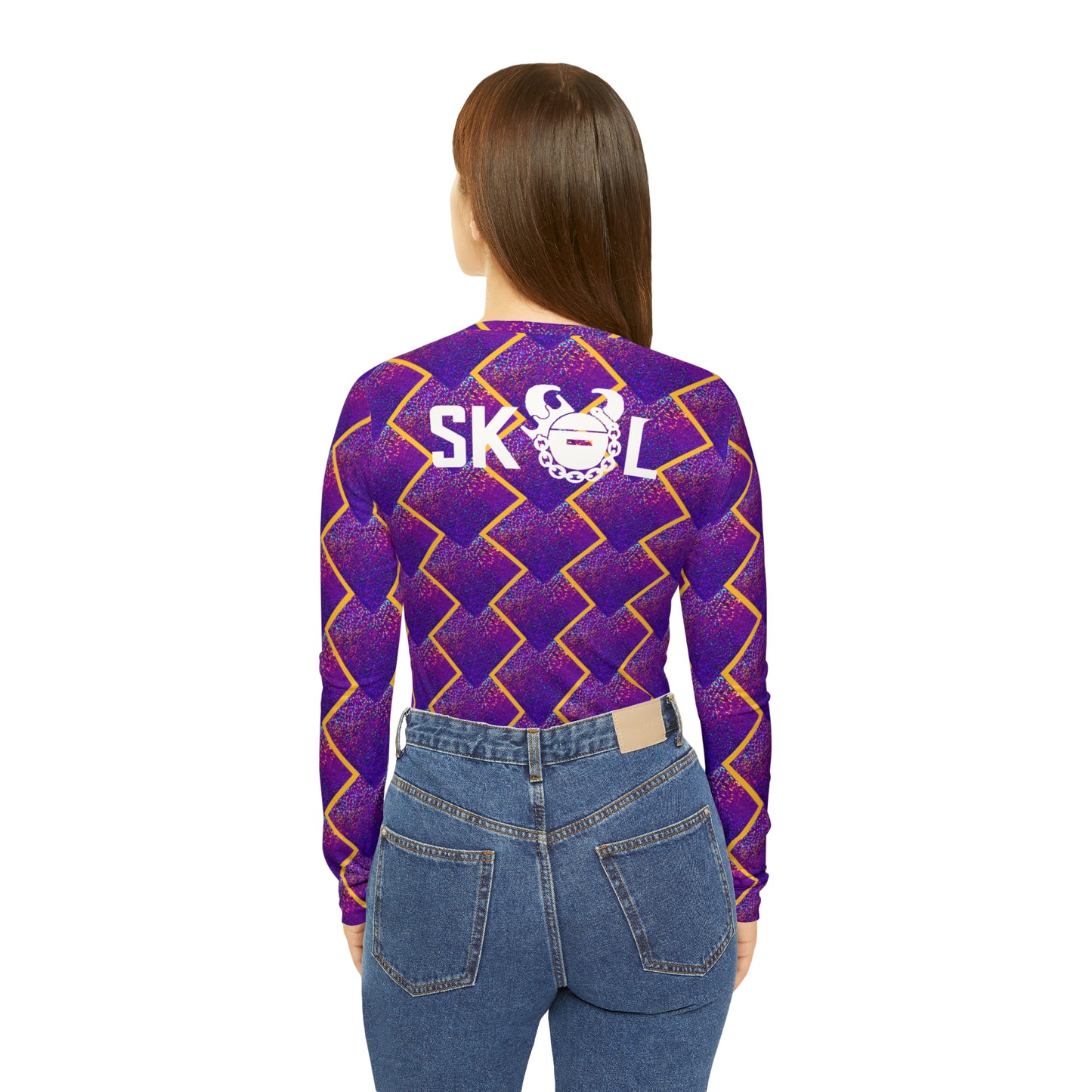 Women's Long Sleeve V-neck Shirt - Purple Sparkle - The Original