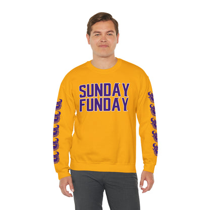 Unisex Heavy Blend™ Crewneck - SUNDAY FUNDAY + Game Day Helmet (Sleeves)