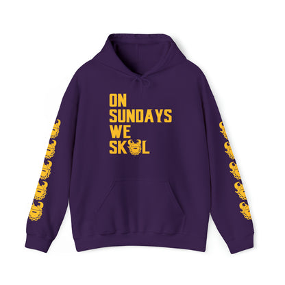 Unisex Heavy Blend™ Hooded Sweatshirt - On Sundays + Game Day Helmet (Sleeves)