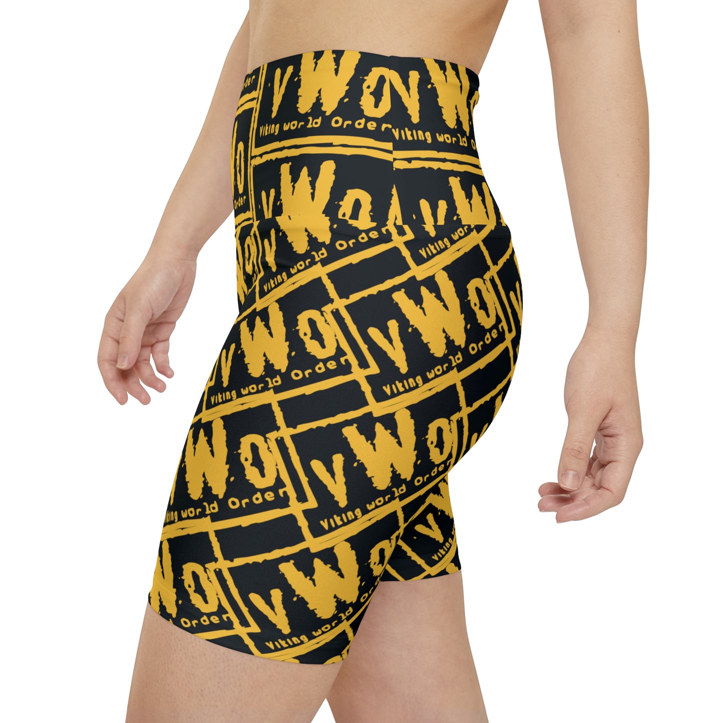 Women's Workout Shorts - Black/Gold - VWO (Framed)