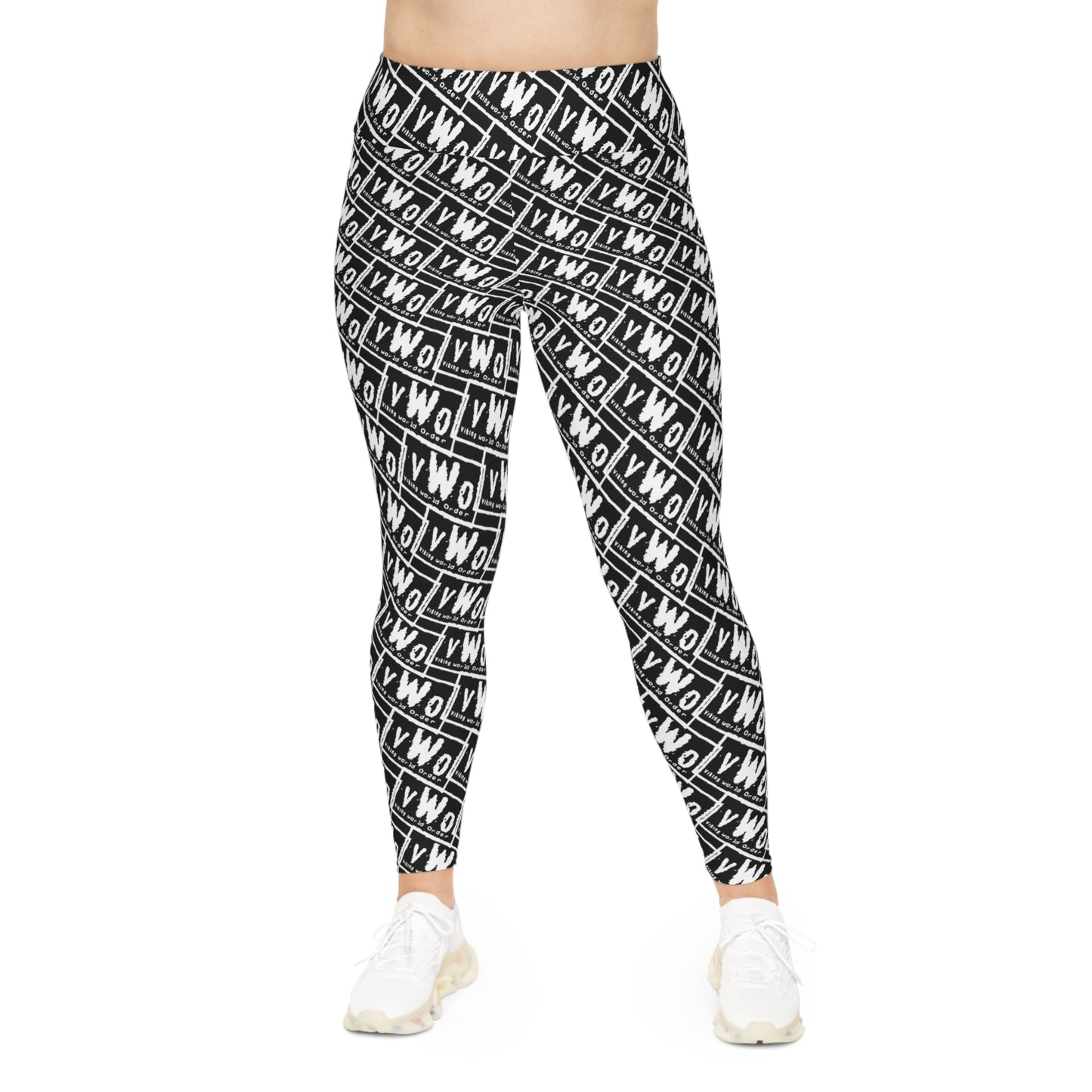 Plus Size Leggings - Black/White - VWO