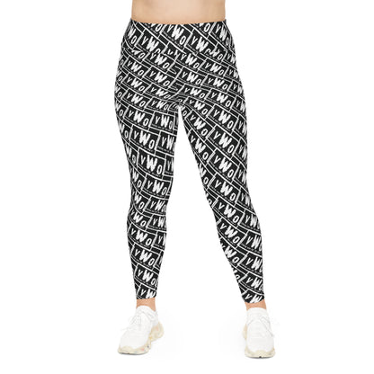 Plus Size Leggings - Black/White - VWO