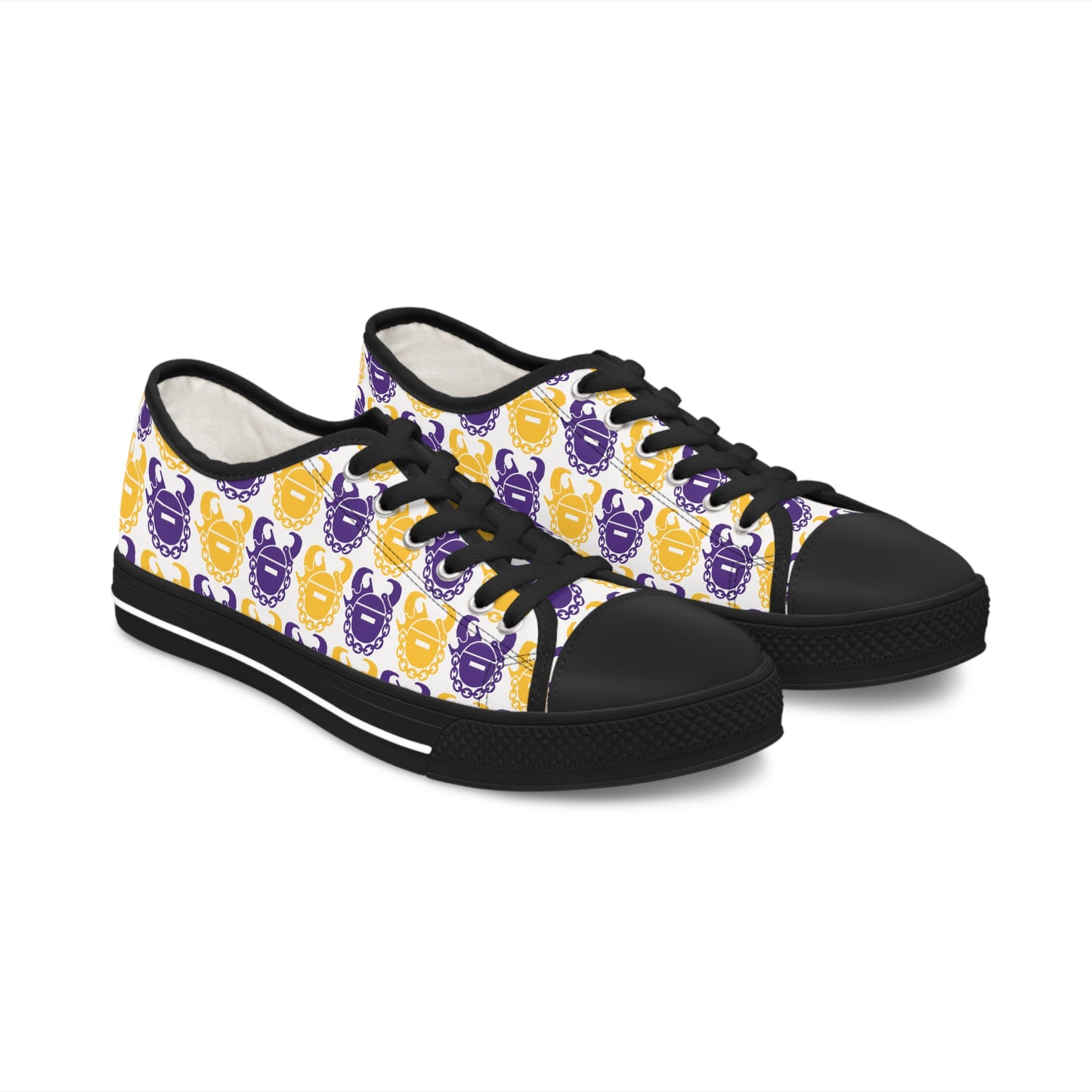 Women's Low Top Sneakers - Purple & Gold Helmets