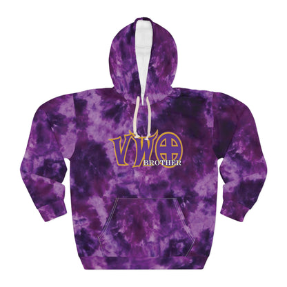 Unisex Pullover Hoodie - Purple Tie-Dye - VWO Brother