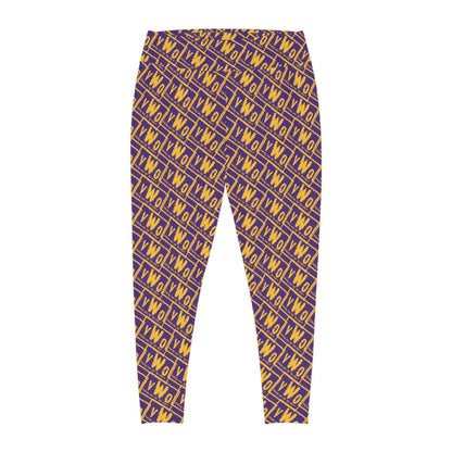 Plus Size Leggings - Purple/Gold - VWO