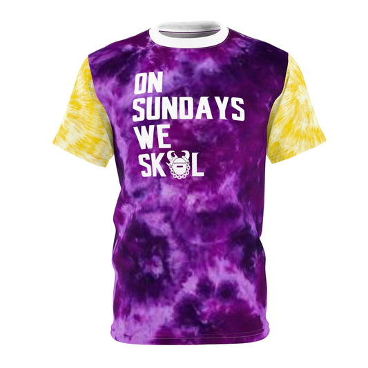 Unisex Cut & Sew Tee - Purple/Gold Tie-Dye - On Sundays