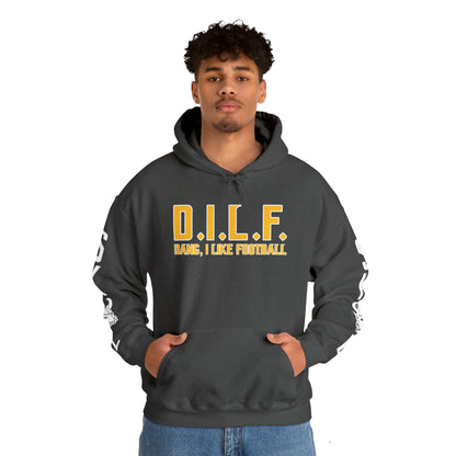 Unisex Heavy Blend™ Hooded Sweatshirt - D.I.L.F. + Original (Sleeves)