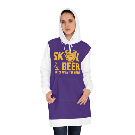 Hoodie Dress - Purple/White - & BEER