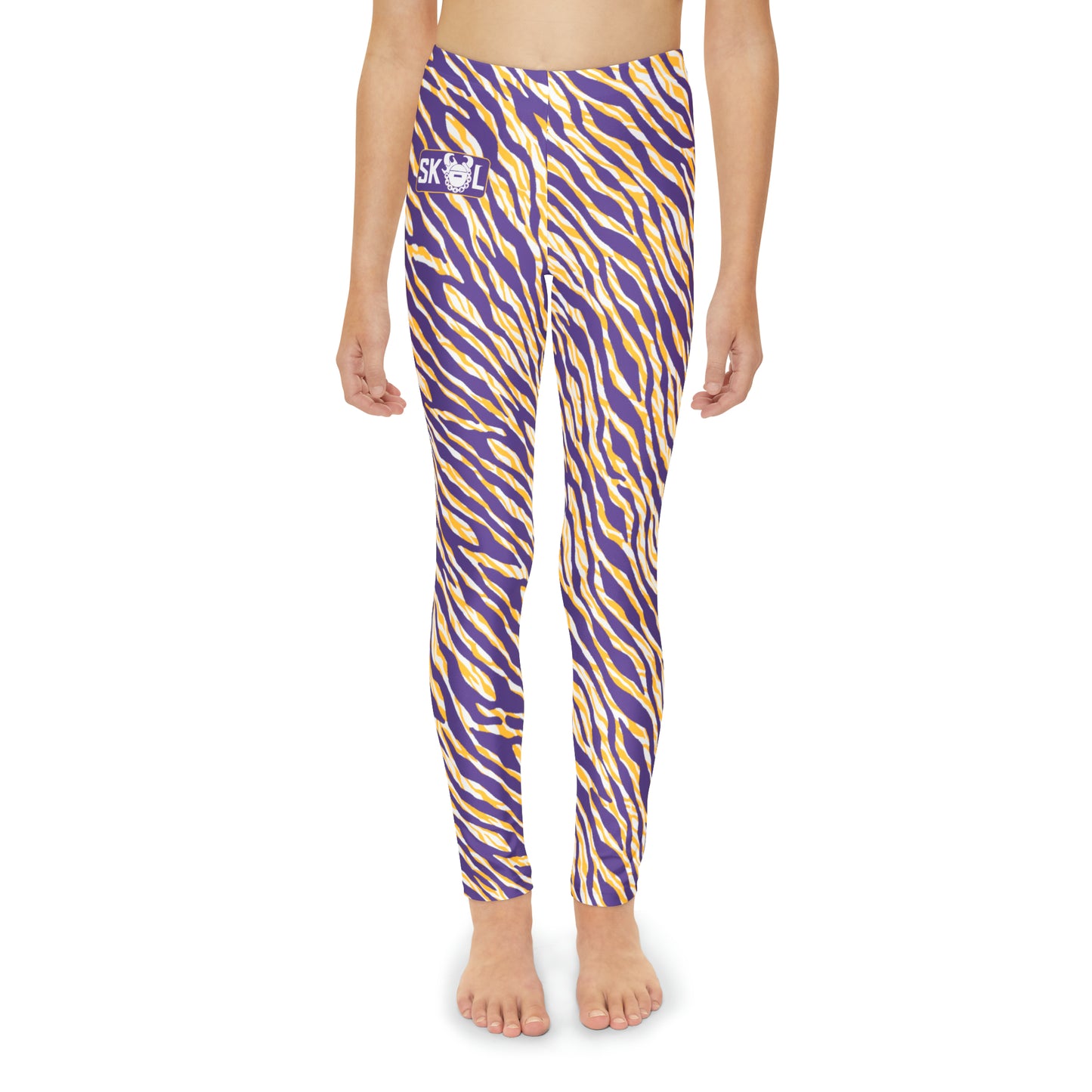 Youth Full-Length Leggings - Zebra Print