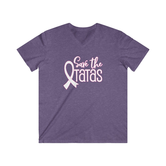 Men's Fitted V-Neck Short Sleeve - Save the TaTas