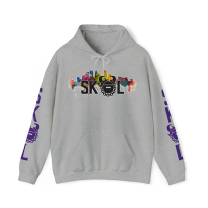 Unisex Heavy Blend™ Hooded Sweatshirt - Skyline + Original (Sleeves)