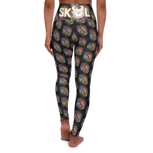 High Waisted Yoga Leggings - Color Blast Football - The Original