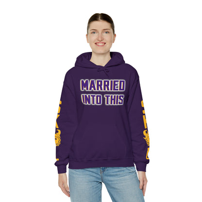 Unisex Heavy Blend™ Hooded Sweatshirt - Married Into This + Original (Sleeves)