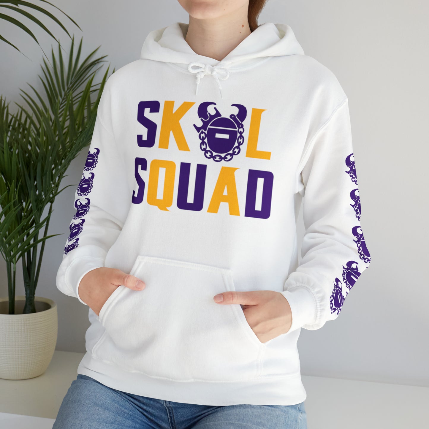 Unisex Heavy Blend™ Hooded Sweatshirt - SQUAD + Game Day Helmet (Sleeves)