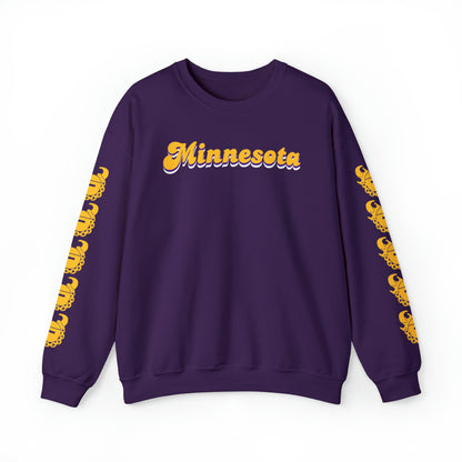 Unisex Heavy Blend™ Crewneck - Minnesota (Retro) + Game Day Helmet (Sleeves)