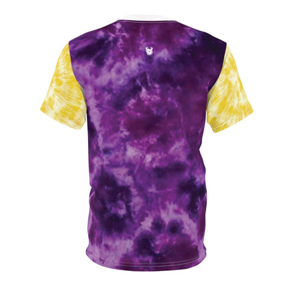 Unisex Cut & Sew Tee - Purple/Gold Tie-Dye - SQUAD