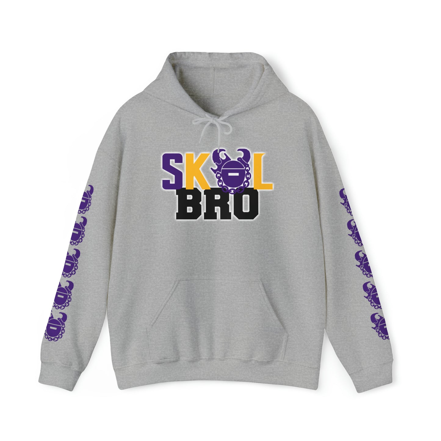 Unisex Heavy Blend™ Hooded Sweatshirt - BRO! + Game Day Helmet (Sleeves)